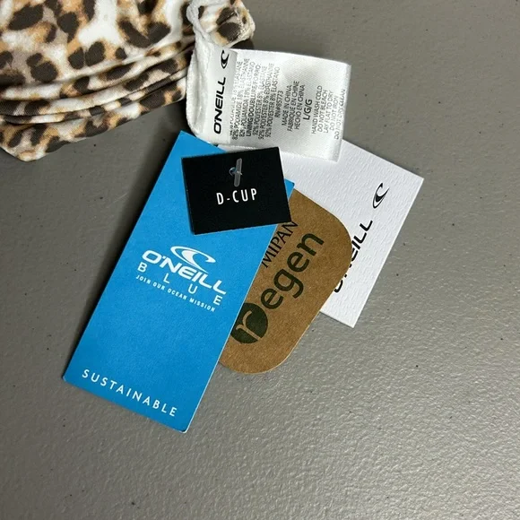 O'Neill Leo Seville Bikini Swimsuit Top Leopard Underwire Tie Back Sz Large NWT - Picture 2 of 4